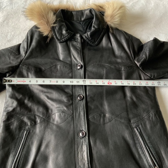 Vintage Vera Pelle Italian Real Genuine Leather Warm Jacket size M - Picture 5 of 15